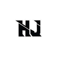 HJ monogram logo design letter text name symbol monochrome logotype alphabet character simple logo