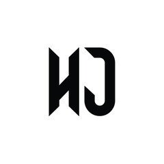 HJ monogram logo design letter text name symbol monochrome logotype alphabet character simple logo