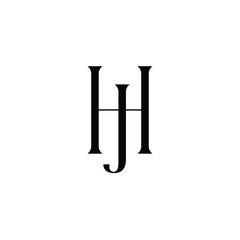 HJ monogram logo design letter text name symbol monochrome logotype alphabet character simple logo