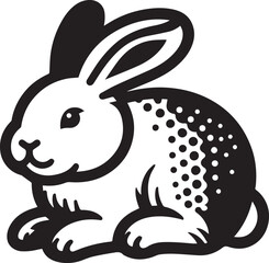 A clean, black-and-white vector illustration of a rabbit, ideal for logos, designs, and branding. Scalable and versatile, perfect for creative projects and animal-themed graphics.