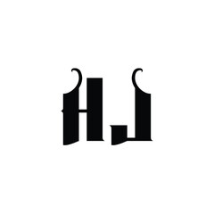 HJ monogram logo design letter text name symbol monochrome logotype alphabet character simple logo