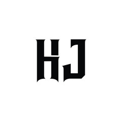 HJ monogram logo design letter text name symbol monochrome logotype alphabet character simple logo