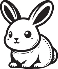 A clean, black-and-white vector illustration of a rabbit, ideal for logos, designs, and branding. Scalable and versatile, perfect for creative projects and animal-themed graphics.