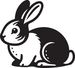 A clean, black-and-white vector illustration of a rabbit, ideal for logos, designs, and branding. Scalable and versatile, perfect for creative projects and animal-themed graphics.