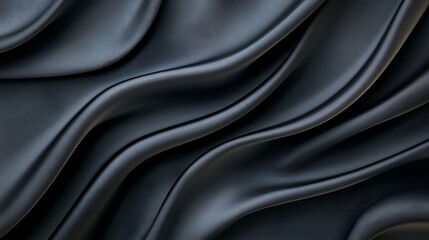 Fototapeta premium Modern aesthetic elegant fluid black textures in abstract digital art close-up