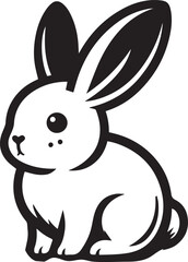 Obraz premium A clean, black-and-white vector illustration of a rabbit, ideal for logos, designs, and branding. Scalable and versatile, perfect for creative projects and animal-themed graphics.