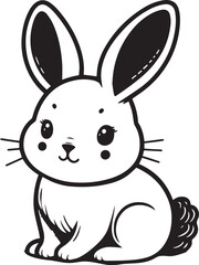 A clean, black-and-white vector illustration of a rabbit, ideal for logos, designs, and branding. Scalable and versatile, perfect for creative projects and animal-themed graphics.