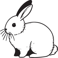 A clean, black-and-white vector illustration of a rabbit, ideal for logos, designs, and branding. Scalable and versatile, perfect for creative projects and animal-themed graphics.