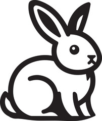 Obraz premium A clean, black-and-white vector illustration of a rabbit, ideal for logos, designs, and branding. Scalable and versatile, perfect for creative projects and animal-themed graphics.