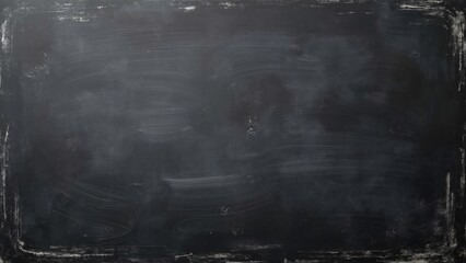 Fototapeta premium Black Chalkboard Texture Background, Dark Gray, Hand-Drawn, Textured Paper, Top View, Blank Space for Design or Text