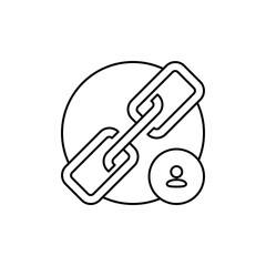 Outline Icon Social Media Link shows a link to the profile.