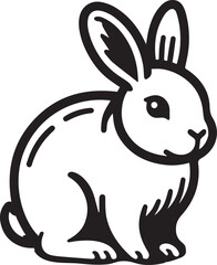 A clean, black-and-white vector illustration of a rabbit, ideal for logos, designs, and branding. Scalable and versatile, perfect for creative projects and animal-themed graphics.