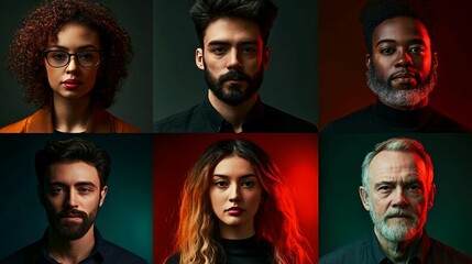 a series of portraits of people with different facial expressions