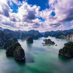 Beautiful landscape Lan Ha bay view from the Cat Ba Island.