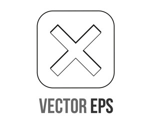 Obraz premium Green rounded square cross wrong mark button flat icon