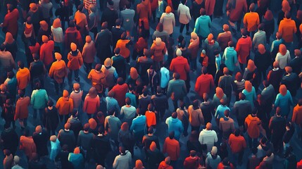 a large group of people standing in a crowd