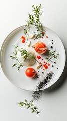 Elegant Tomato Burrata Plate Culinary Presentation