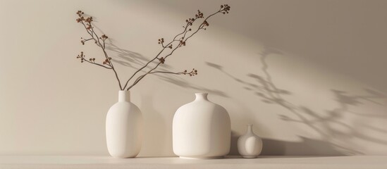 Minimalist Still Life with Vases and Dried Branches