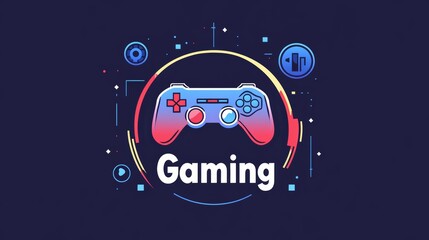 Logo in a minimalist style with the gaming logo 