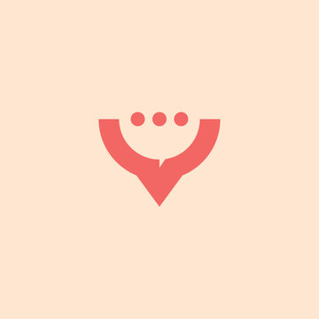 V chat logo design illustration