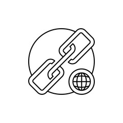 URL Outline Icon, web address showing direct link.