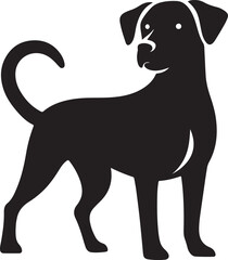 Dog silhouette vector illustration. isolated black silhouette of a dog collection.