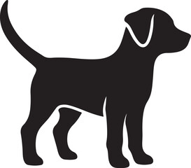 Dog silhouette vector illustration. isolated black silhouette of a dog collection.