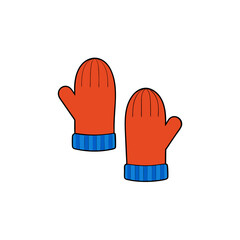 knitted mittens and gloves