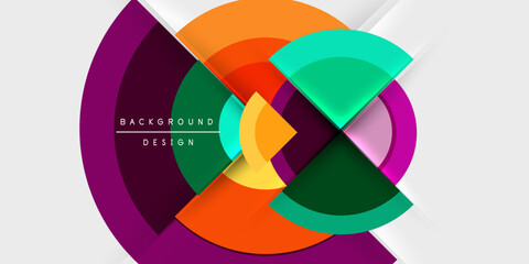 Obraz premium Techno circles and semi circles. Vector Illustration For Wallpaper, Banner, Background, Card, Book Illustration, landing page