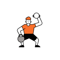 The Boy Exercising - Premium Vector Illustration for Health and Fitness Design