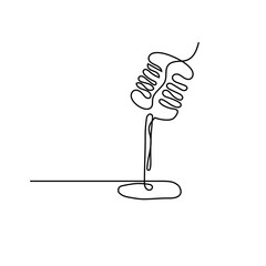 simple line of podcast mic.minimals line concept.single continuous line drawing of podcast mic.vector illustration