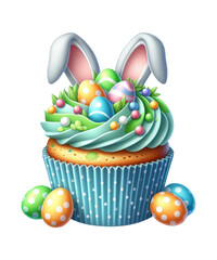 cupcake with easter bunny