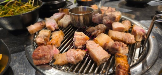 grilled meat on the grill