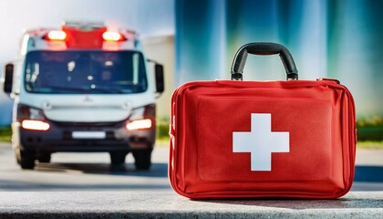 first aid kit isolated