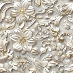Elegant floral pattern with colorful 3D effect, perfect for decoration and design projects.