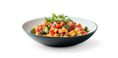 Delicious Vegetable and Cheese Salad in a Bowl
