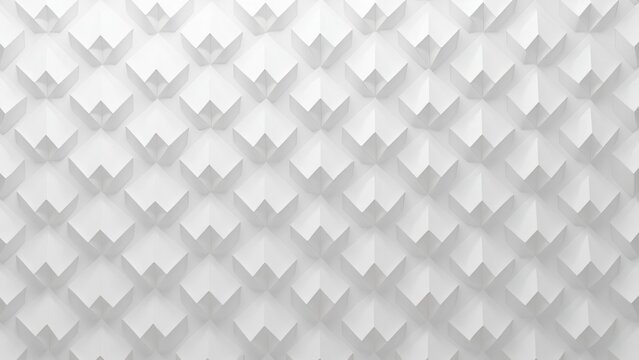 Seamless White Plastic Diamond Pattern Background, High-Resolution 3D Render Texture for Design Projects