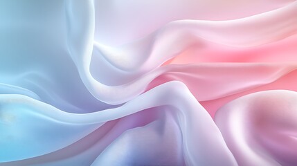 Fototapeta premium Abstract soft silk movement elegance in pastel textures - close-up digital art