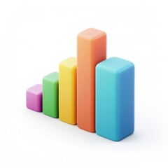 A vibrant bar chart isolated on white background for financial presentations