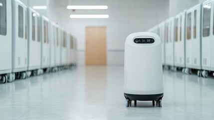 Automated cleaning robots in poultry facility, ensuring hygiene and efficiency, hygiene tech poultry, precise, innovative