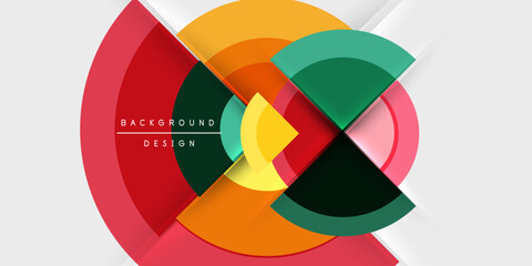 Obraz premium Techno circles and semi circles. Vector Illustration For Wallpaper, Banner, Background, Card, Book Illustration, landing page