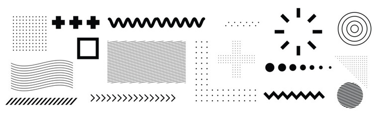 A collection of abstract shape designs, suitable for design elements such as backgrounds, brochures
