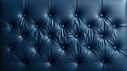 Fototapeta premium Luxury Deep Blue Leather Texture, Buttoned Upholstery Background for Interior Design, Wallpaper, and Presentation Covers. High-Resolution Image of Elegant Velvet Sofa Texture Perfect for