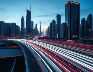 Obraz premium traffic in city background