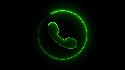 call icon animation. call concept on mobile phone screen . Glowing call icon isolated . Incoming call ring icon background Technology phone calling icon