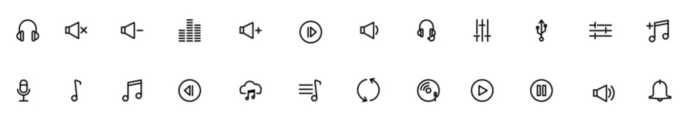 Sound icons set Vector