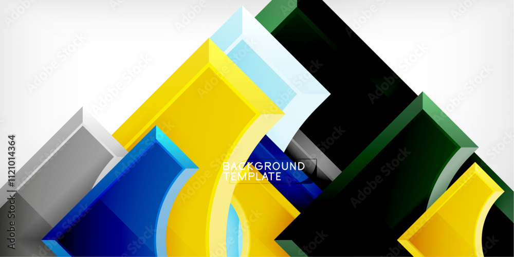 Poster Geometric design abstract background - circles and triangles