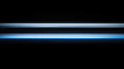 Fototapeta premium Abstract composition of bright blue light lines streaking horizontally over a black canvas, with soft glowing effects and motion blur 