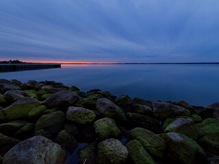 Obraz premium Der Dümmer See bei Lembruch im Abendlicht, Naturpark Dümmer, Landkreis Diepholz, Niedersachsen, Deutschland