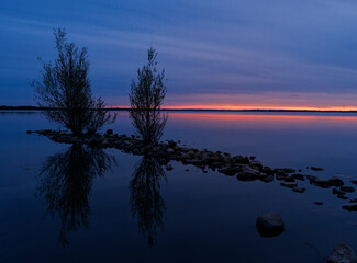 Der Dümmer See bei Lembruch im Abendlicht, Naturpark Dümmer, Landkreis Diepholz, Niedersachsen,...